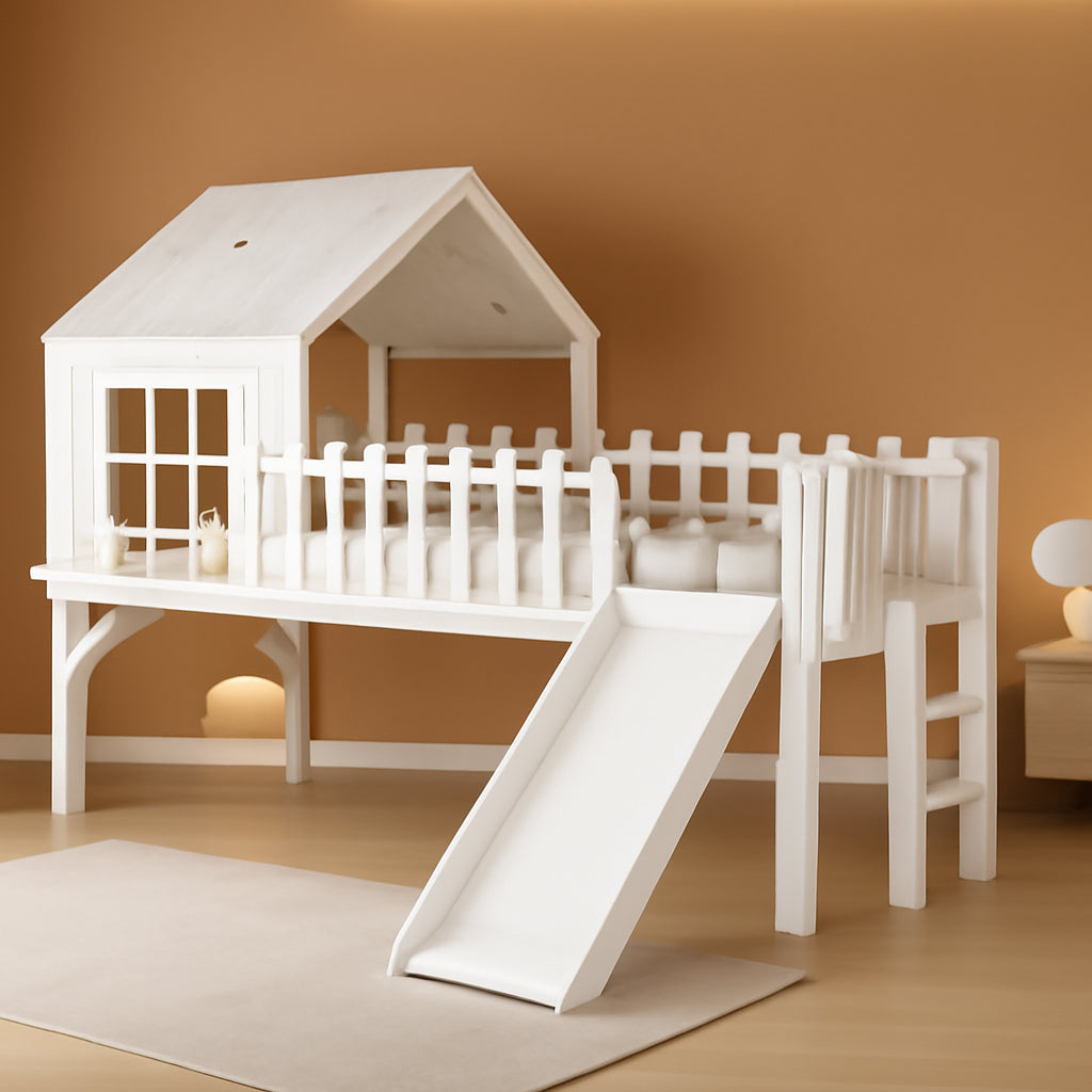 Premium Solid Wood Twin XL Loft Bed With Sliding Rails