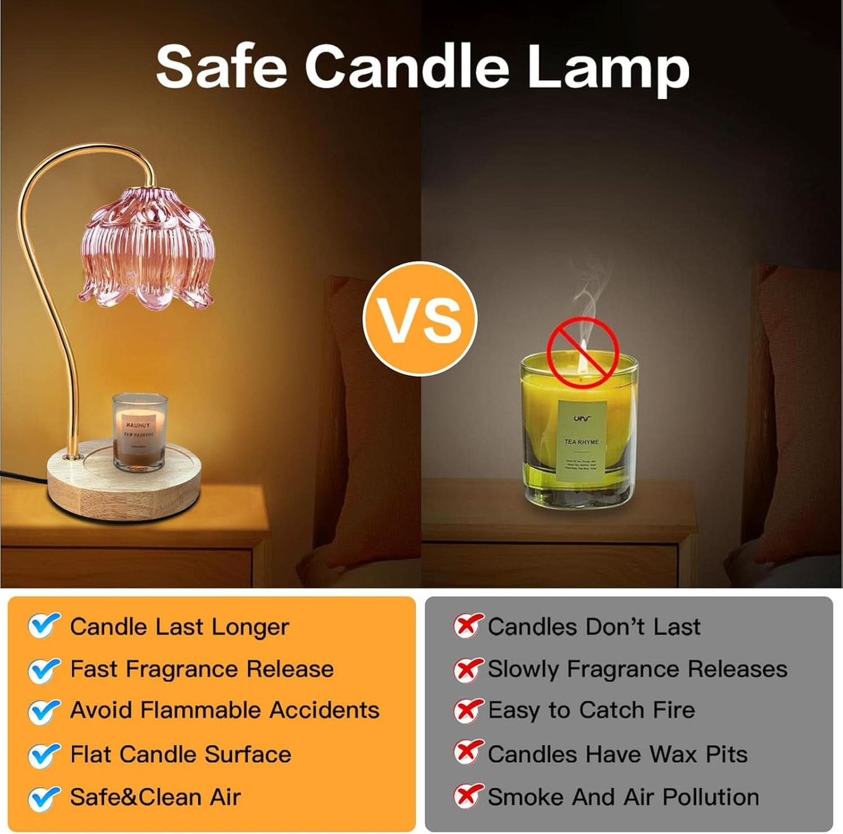 Dimmable Programmable Pink Candle Warmer Lamp Timer