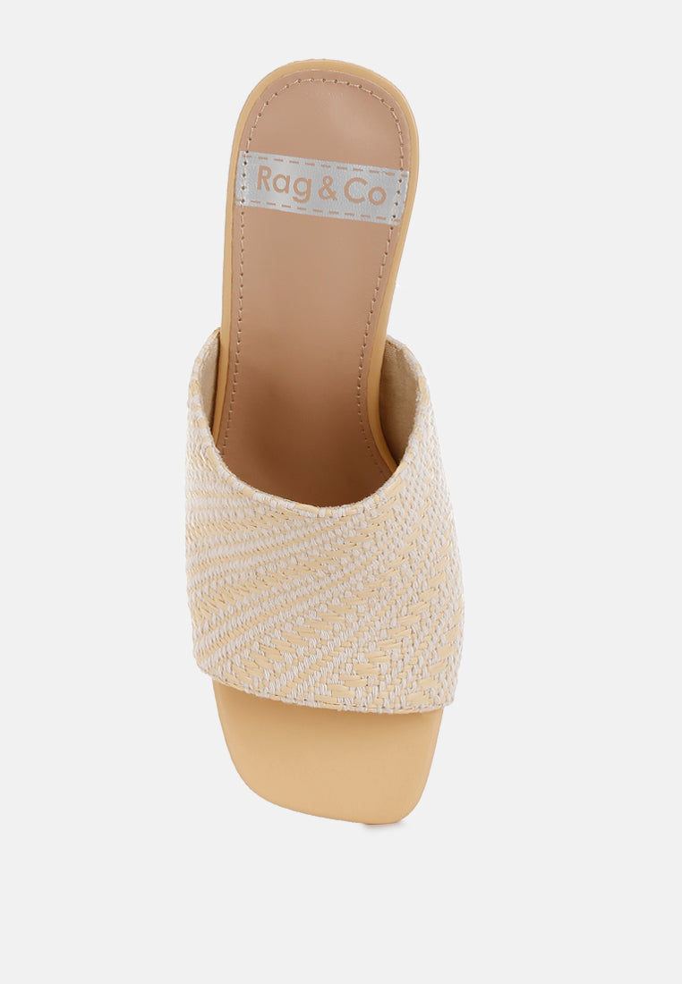 Morgana Woven Raffia Slip Ons